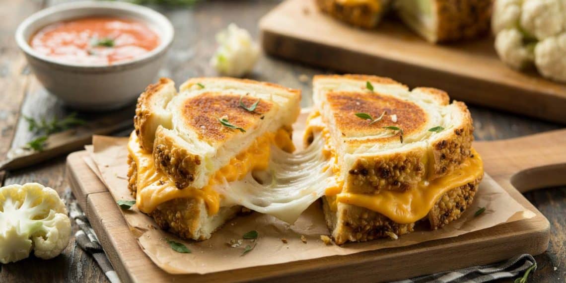 Cauliflower Crusted Grilled Cheese Recipe