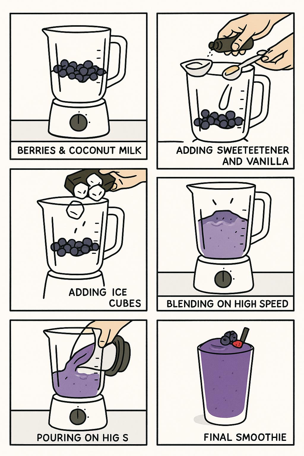 Berry Coconut Keto-Smoothie step-by-step instructions