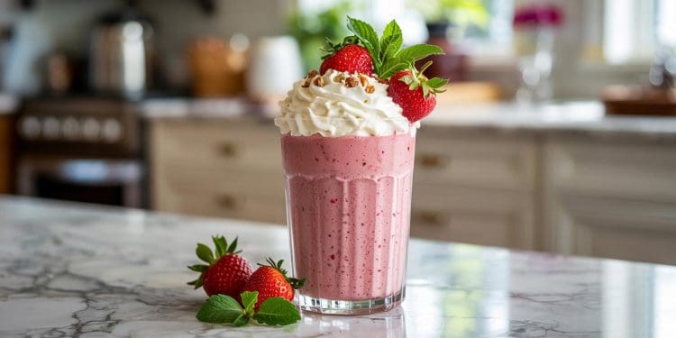 Creamy Keto-Strawberry Cheesecake Smoothie