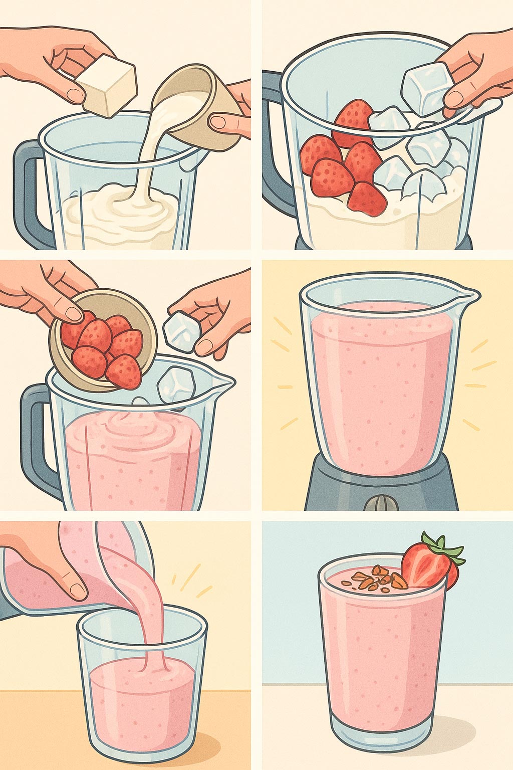 Keto Strawberry-Cheesecake Smoothie Step-by-step Instruction