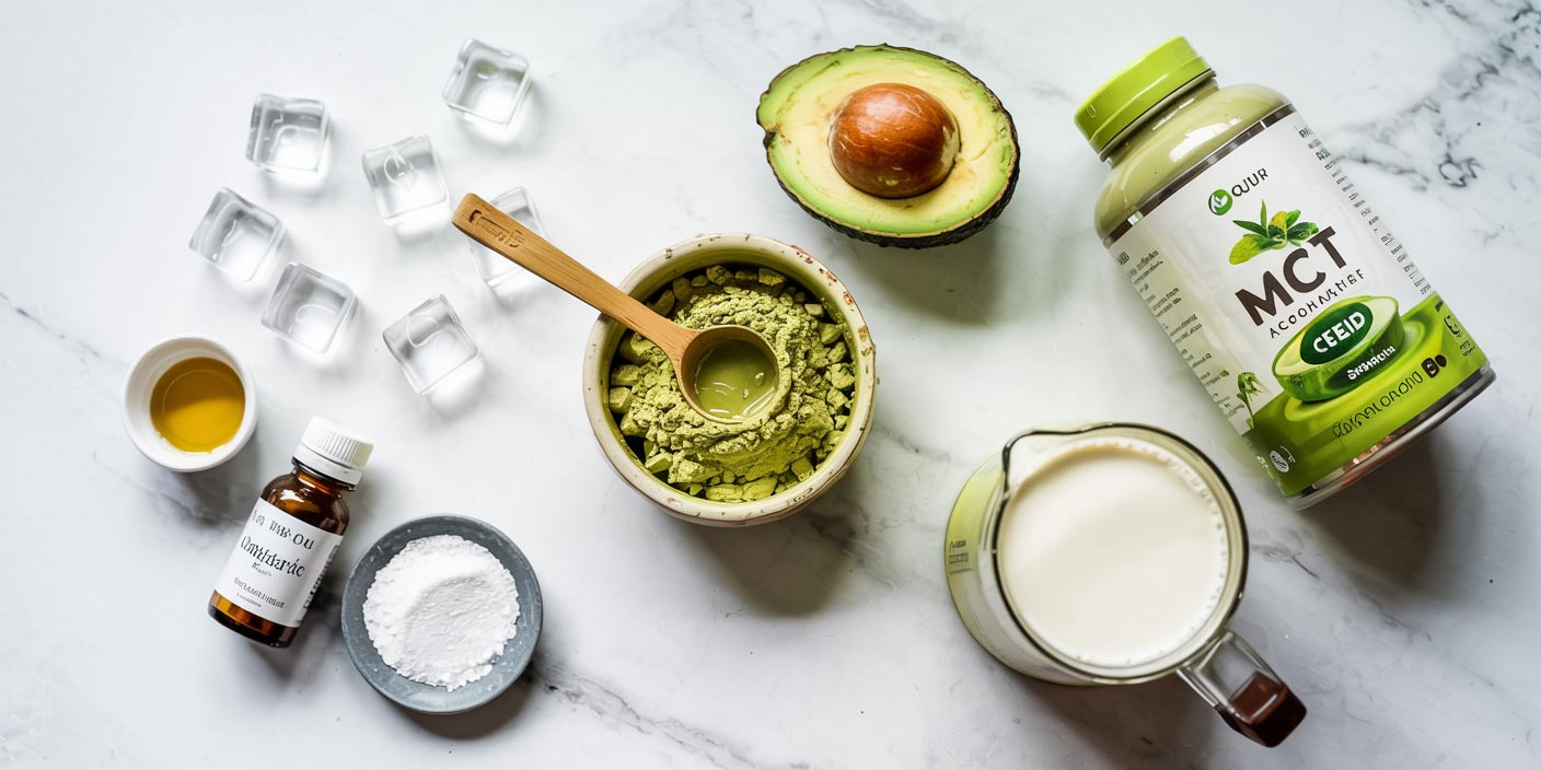 Matcha Avocado Coconut-Milk Smoothie Ingredients