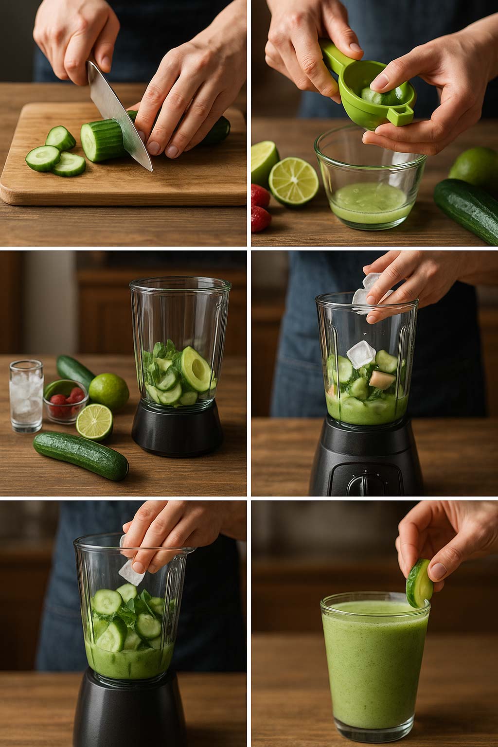 Refreshing Cucumber Lime Keto Smoothie Step-by-Step Instruction