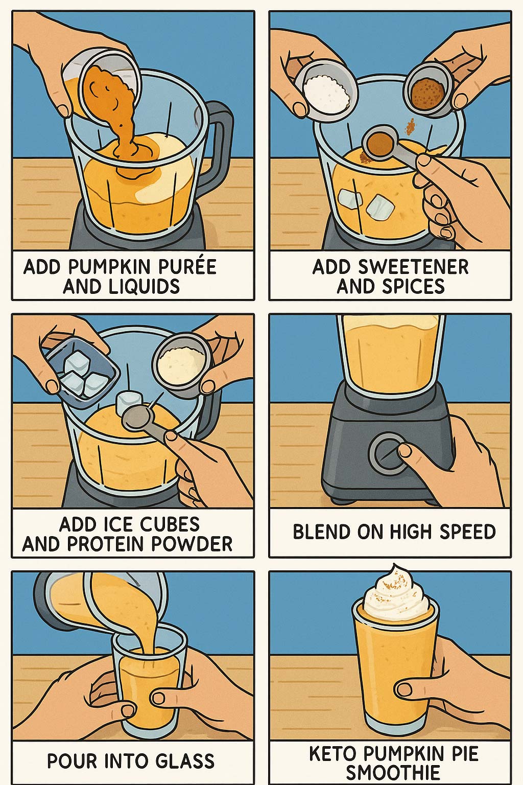 creamy keto pumpkin pie smoothie instructions